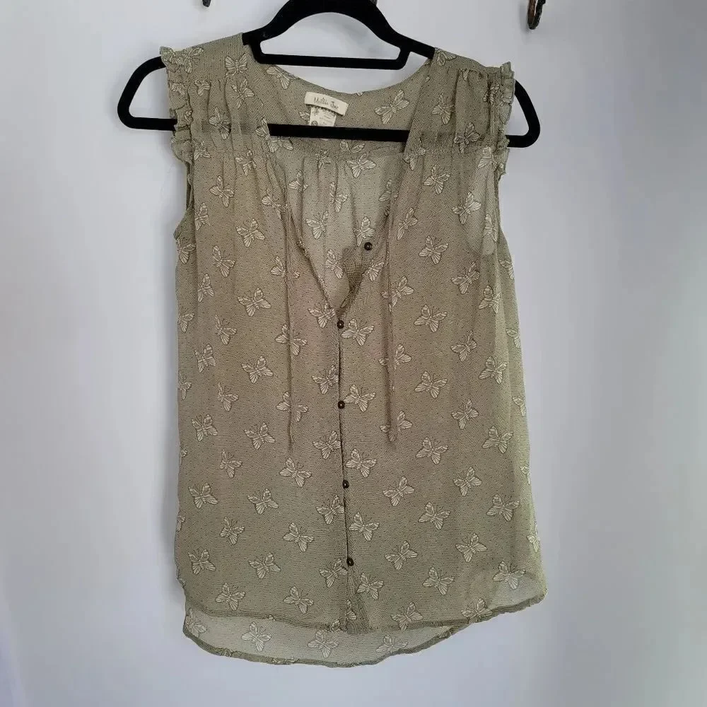 Matilda jane sleeveless butterfly blouse